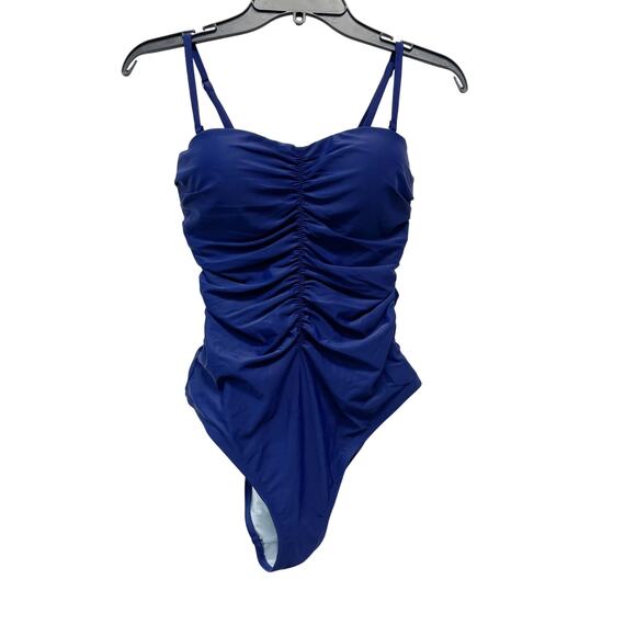 Cupshe Women's Lycra Cobalt Shirred Tummy Control One Piece Swimsuit Medium - Picture 1 of 7